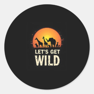 Cool Safari Design For Men Women Kids Safari Anima Classic Round Sticker