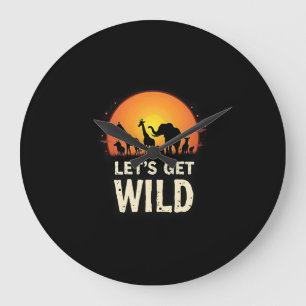 Cool Safari Design For Men Women Kids Safari Anima Large Clock
