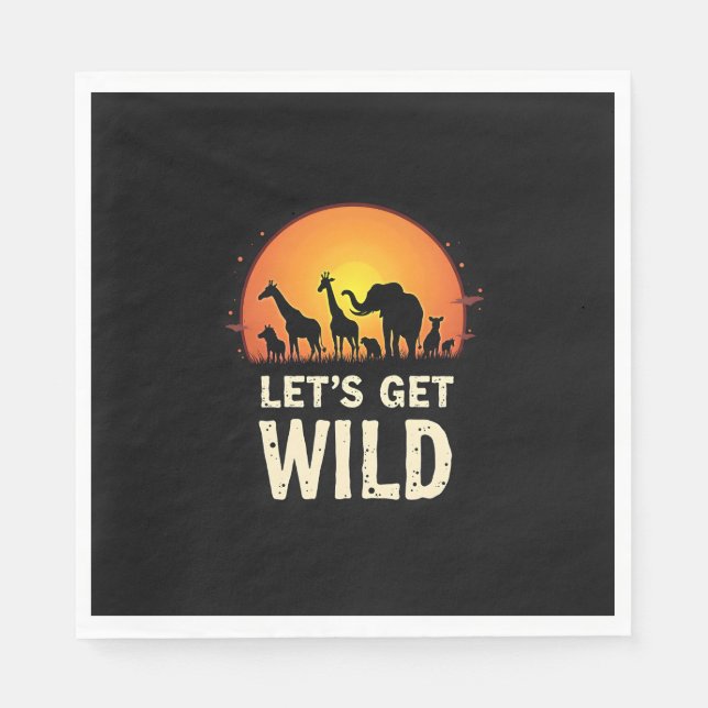 Cool Safari Design For Men Women Kids Safari Anima Napkin (Front)