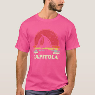Cool Sailboat Vintage Boat Sailor Capitola Sailing T-Shirt