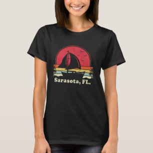 Cool Sailboat Vintage Boat Sailor Florida Sarasota T-Shirt