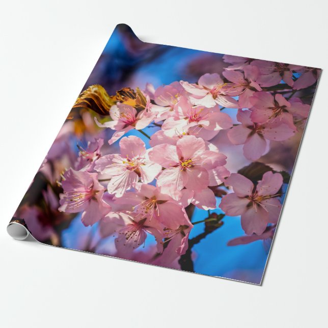Cool Sakura Garland Wrapping Paper (Unrolled)