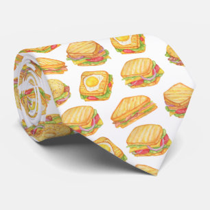 cool sandwich shop tiled pattern tie