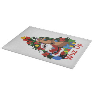 Cool Santa And Reindeer Cutting Board