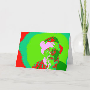 Cool Santa Christmas pop art - customizable Holiday Card