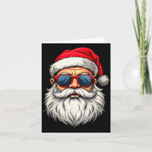 Cool Santa Claus Face Retro Sungles Christmas Men  Card