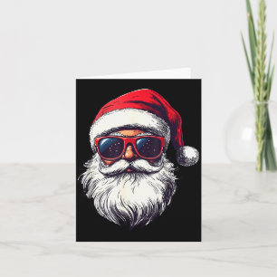 Cool Santa Claus Face Retro Sungles Christmas Men  Card