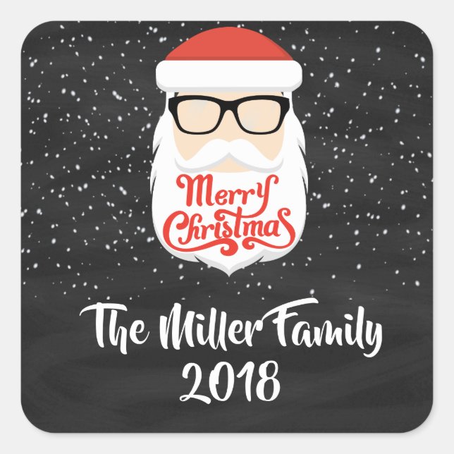 Cool Santa Claus Glasses Gift Stickers (Front)