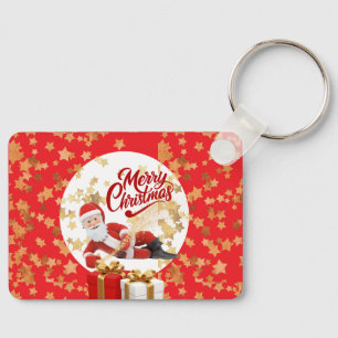 Cool Santa Claus Holiday in Christmas 🎅 Keychain