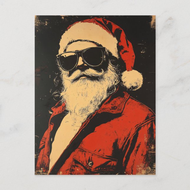 Cool Santa Claus In Sunglasses Postcard (Front)
