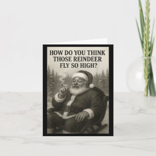 Cool Santa Claus Smoking Weed Christmas Quote  Card