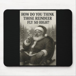 Cool Santa Claus Smoking Weed Christmas Quote Mouse Pad