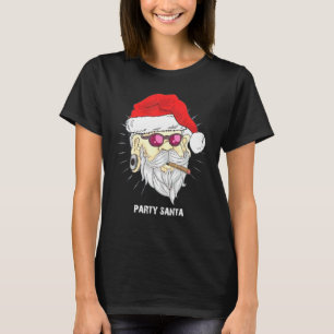 Cool Santa Claus Wearing Glasses Smoking Cigars T-Shirt