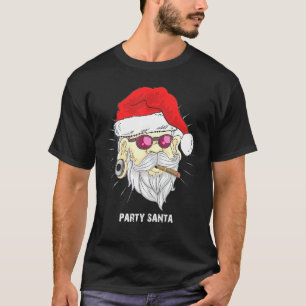 Cool Santa Claus Wearing Glasses Smoking Cigars T-Shirt