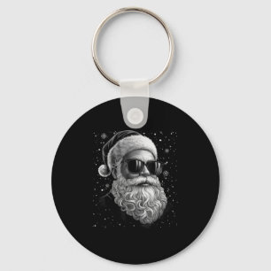 Cool Santa Face Beard &amp; Gles Christmas Funny M Keychain