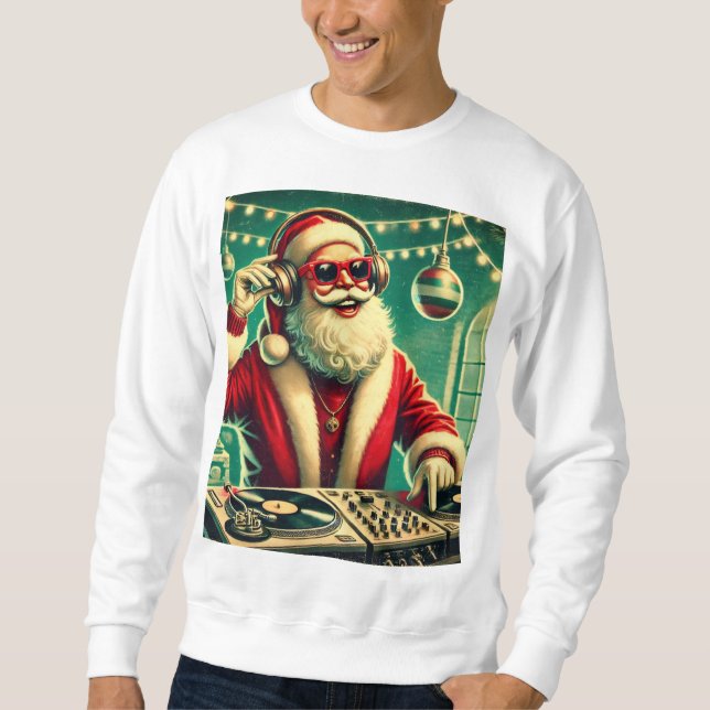 Cool Santa Funny Christmas  Sweatshirt (Front)