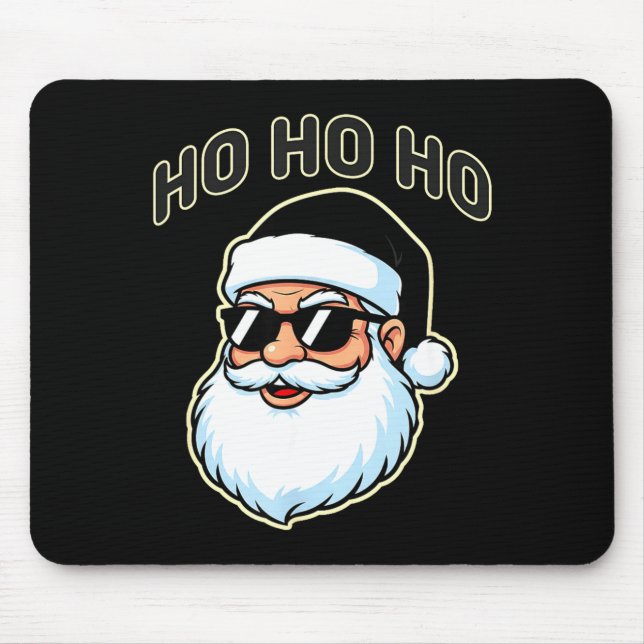 Cool Santa In Black Hat Sungles Graphic 2  Mouse Pad (Front)