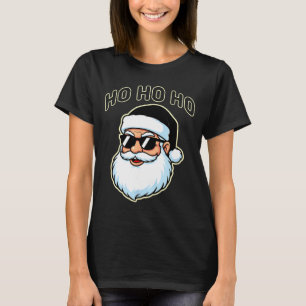 Cool Santa In Black Hat Sungles Graphic 2  T-Shirt
