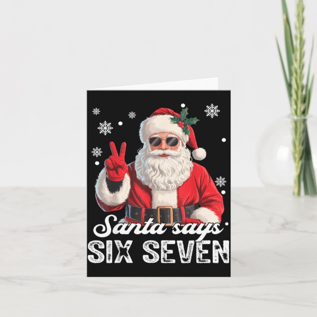 Cool Santa Says 67 Meme Funny Christmas Xmas Men W Card (Front)