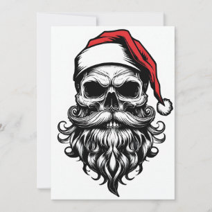 Cool Santa Skull Unique Christmas Card