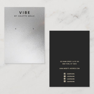 Cool Satin Silver Watercolor Earring Display Business Card