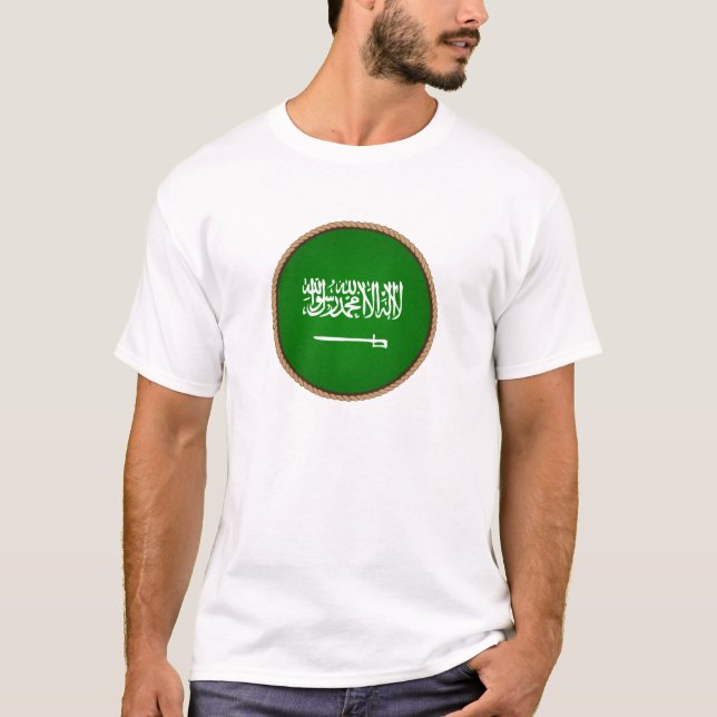 Cool Saudi Arabia Flag Seal T-Shirt (Front)