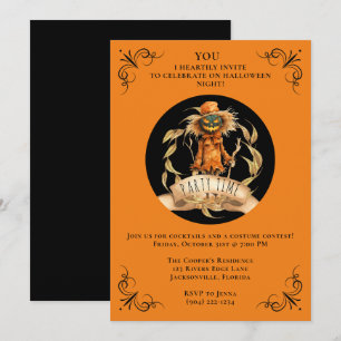 Cool Scarecrow Invitation du parti Halloween