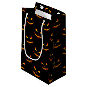 Cool scary Jack O'Lantern face Halloween pattern Small Gift Bag