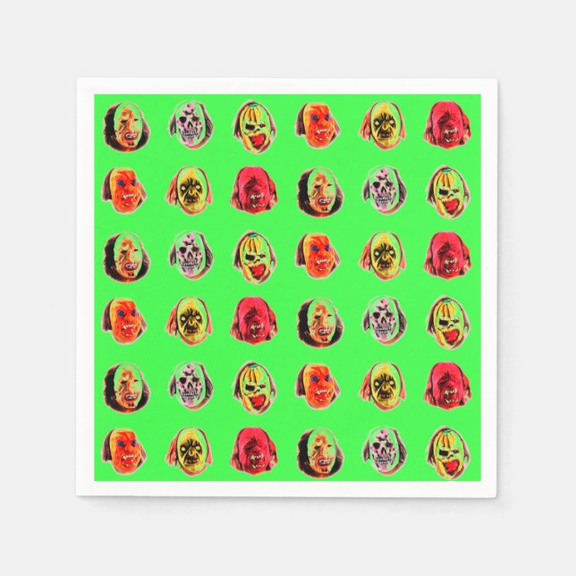 Cool Scary Mask Pattern Napkin (Front)