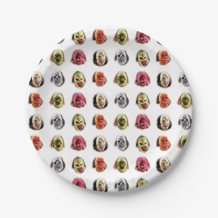 Cool Scary Mask Pattern Paper Plate