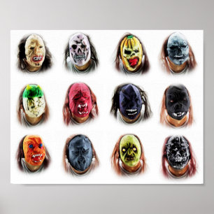 Cool Scary Masks Poster