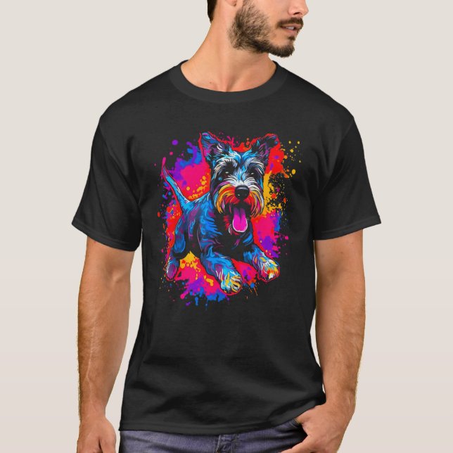 Cool Schnauzer Dog T-Shirt (Front)