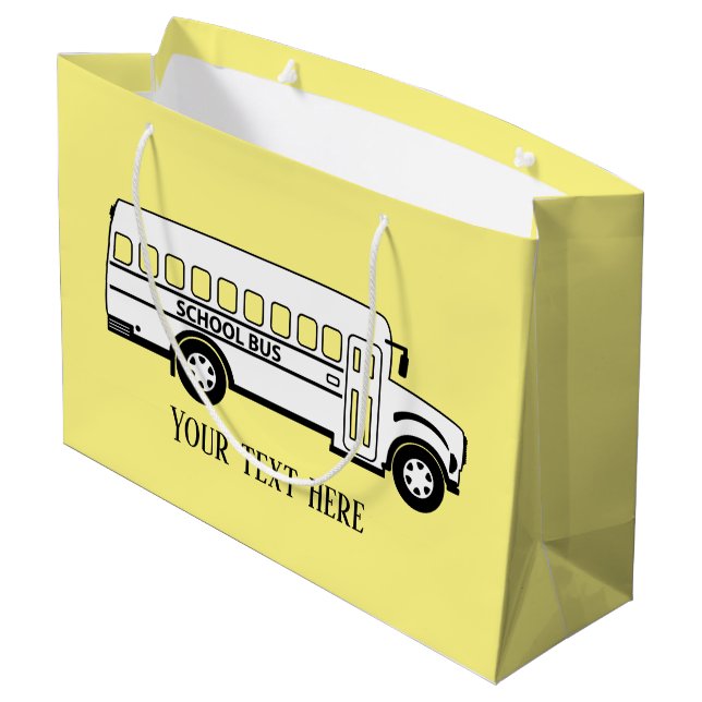 cool School bus drivers add text  Large Gift Bag (Back Angled)