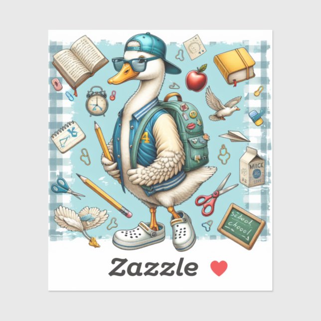 Cool School Duck retour à l'école Stickers (Feuille)