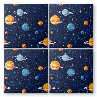 Cool Sci Fi Out Space Vibes Tile