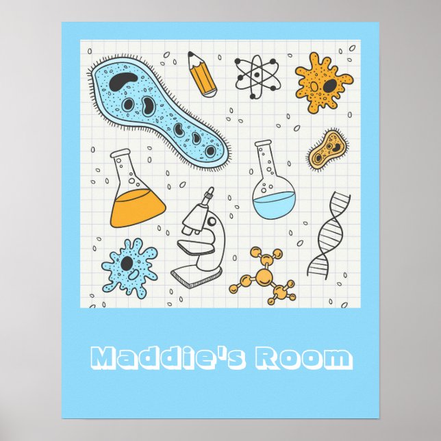 Cool science biologie fille nom de chambre affiche (Devant)