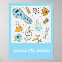 Cool science biology girl name room poster