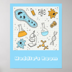 Cool science biology girl name room poster