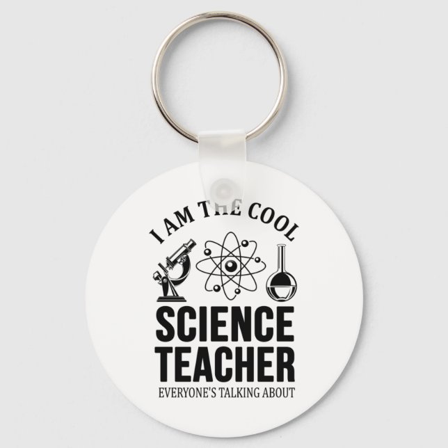 Cool Science Teacher Keychain (Front)