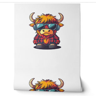 Cool Scottish Highland Cow Classic T-Shirt Wallpaper