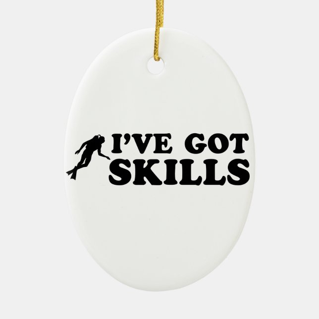 cool scuba dive designs ceramic ornament (Front)