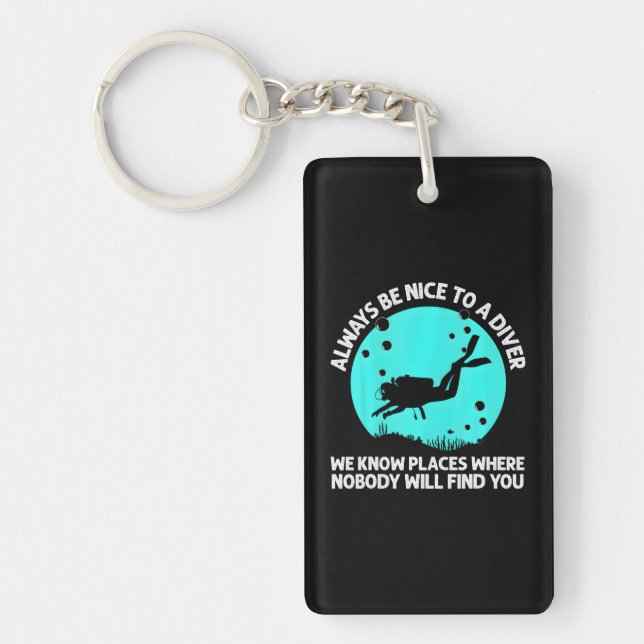 Cool Scuba Diving For Scuba Diver Underwater Keychain (Front)