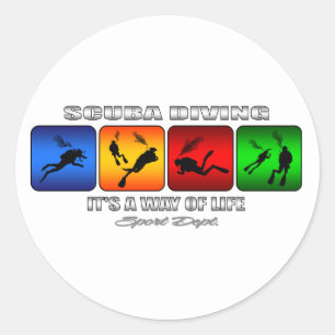 Cool Scuba Diving It Is A Way Of Life Classic Round Sticker