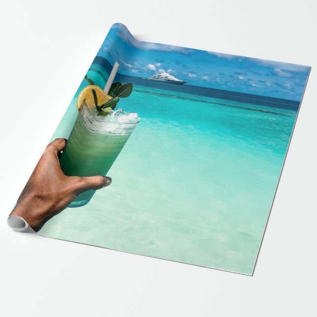 Cool Sea Creatures Wrapping Paper (Unrolled)
