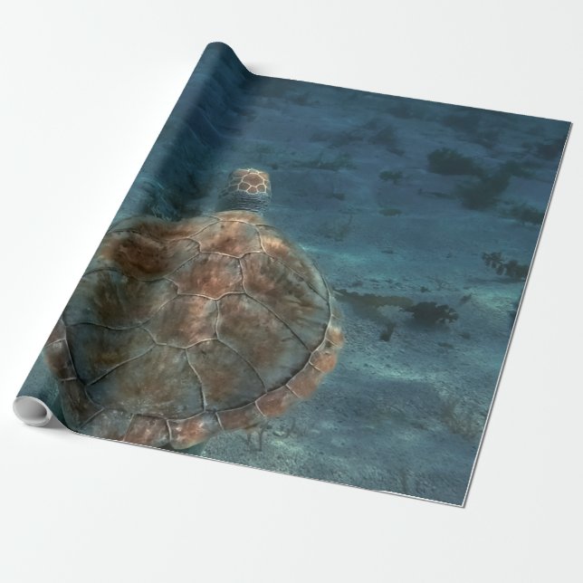 Cool Sea Creatures Wrapping Paper (Unrolled)