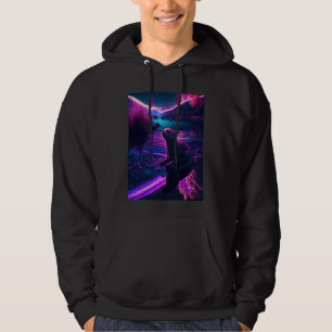 Cool Sea Otter Synthwave Wandering Otter Hoodie