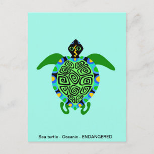 Cool Sea TURTLE - Animal lover -Ocean Turquoise - Holiday Postcard