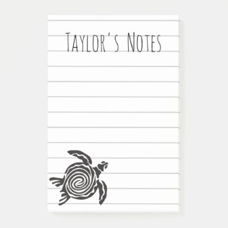 Cool Sea Turtle Personalized Name Post-it Notes