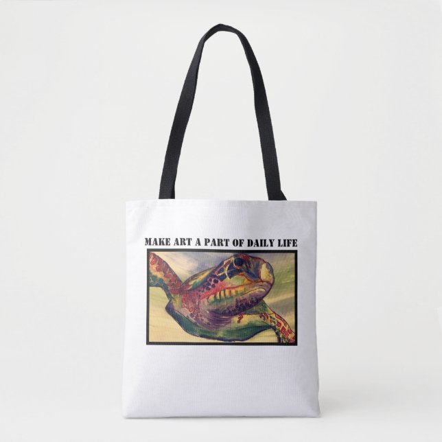 Cool sea turtle tote bag (Front)