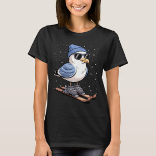Cool Seagull On Skis - Nordic Winter Seagulls Aprè T-Shirt
